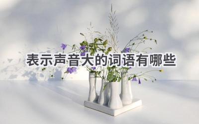 表示声音大的词语有哪些