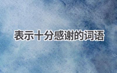 表示十分感谢的词语